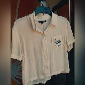 “Not Today” Skull and Rose Button Up